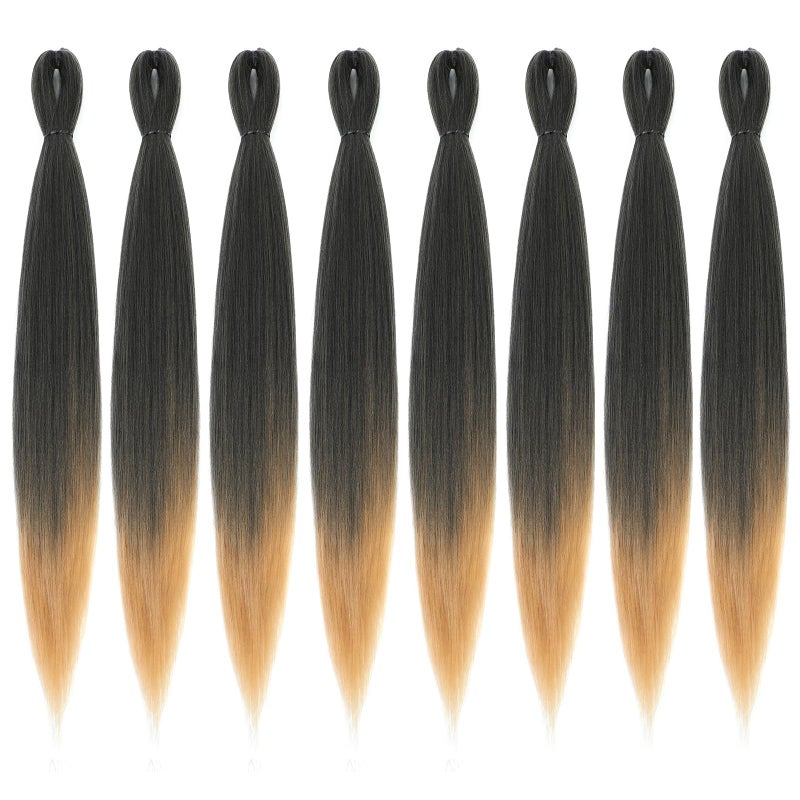 ROKTRESS Braiding Hair Pre Stretched Long Pre Stretched Braiding Hair Extensions Braiding Hair Pre Stretched 16 Inch 8 Packs Synthetic Braiding Hair Extensions For Braids (16inch,T27) - Image 5